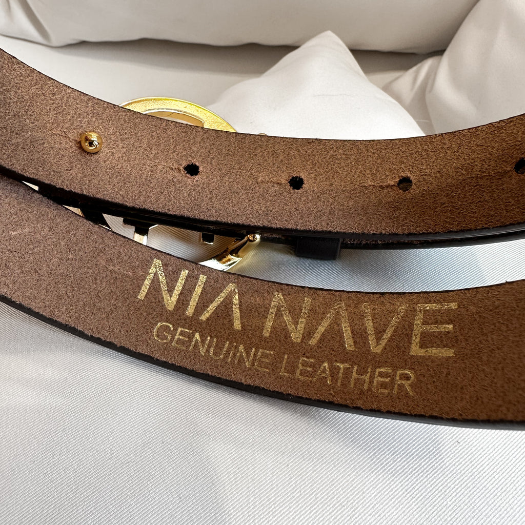 brown genuine leather belt with gold buckle brown genuine leather belt with gold buckle