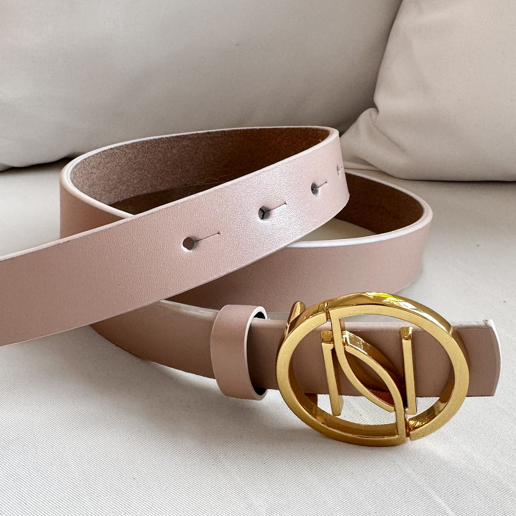 light pink leather belt with gold buckle light pink leather belt with gold buckle