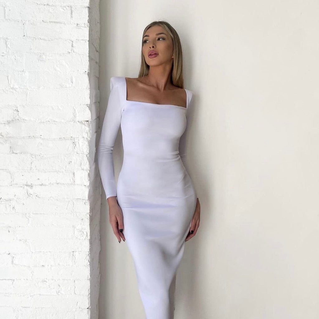 elegant white long sleeve dress elegant white long sleeve dress