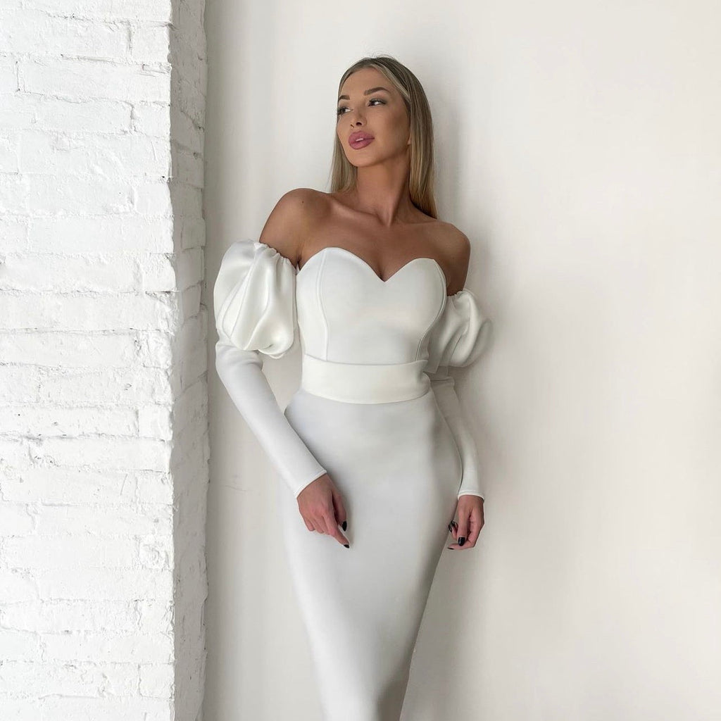 off shoulder white dress with puffy sleeves off shoulder white dress with puffy sleeves