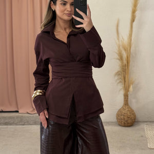 Košulja sa pojasom i efektom korzeta