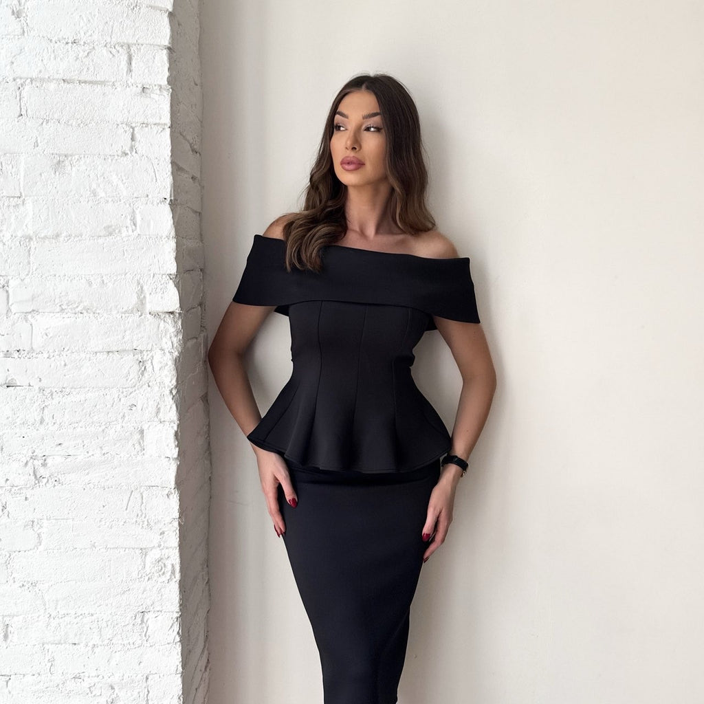 elegant black off shoulder dress elegant black off shoulder dress