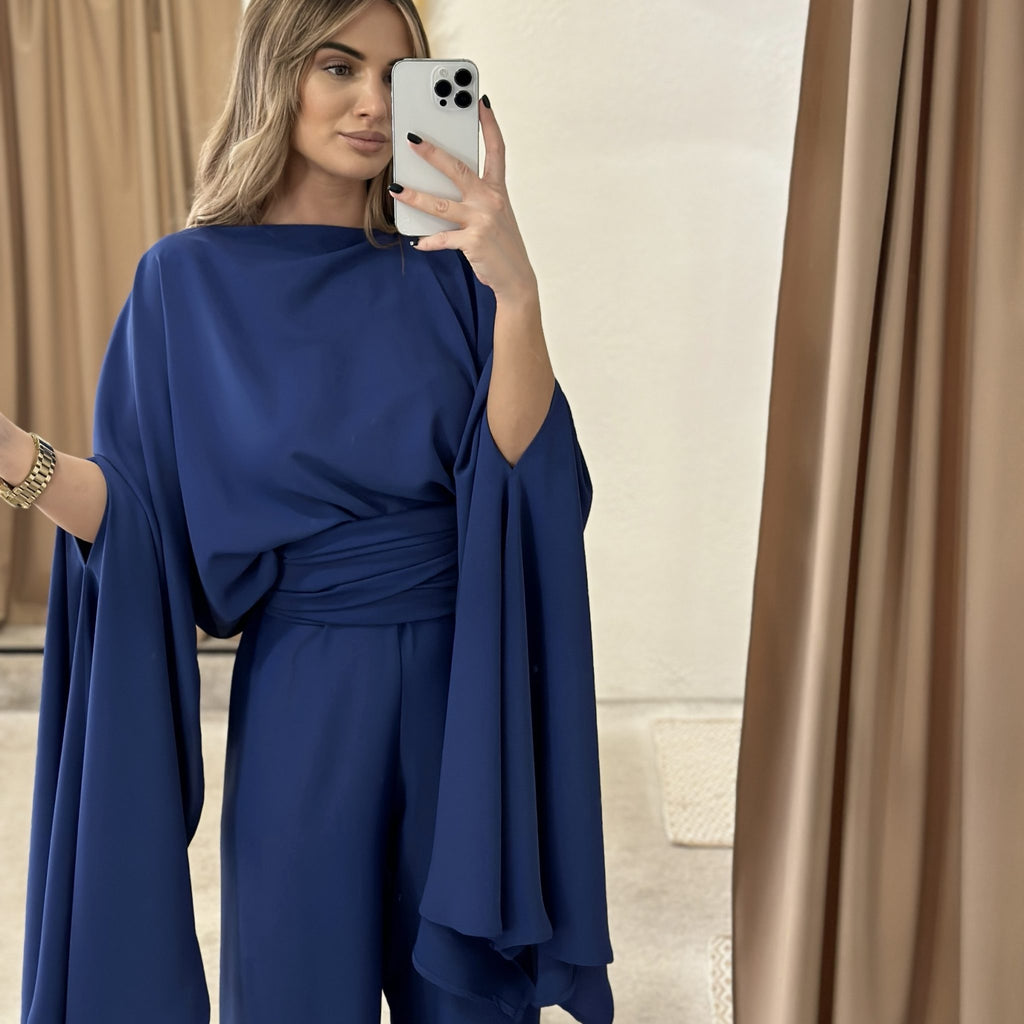 blue draped dress mirror selfie blue draped dress mirror selfie