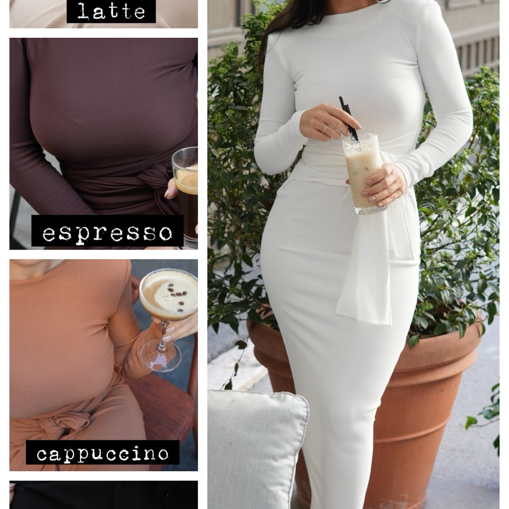 elegant long sleeve dresses in variety of neutral shades elegant long sleeve dresses in variety of neutral shades