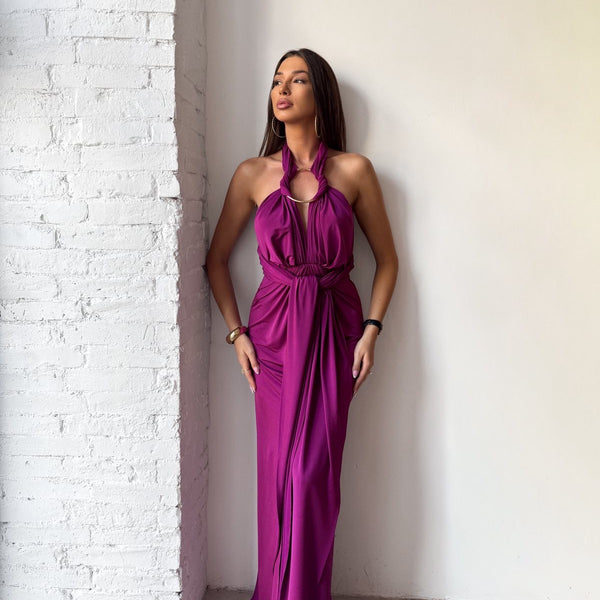 anora metallic dress GLOW BABY BACKLESS METALLIC MAXI DRESS IN SILVER AKIRA