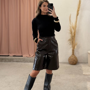 Bermude s kroko teksturom