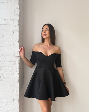 black off the shoulder dress
